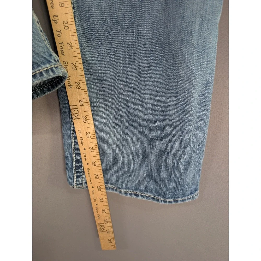 Silver Jeans Zac Mens 34x32 Light Wash Relaxed Fit Distressed Western‎